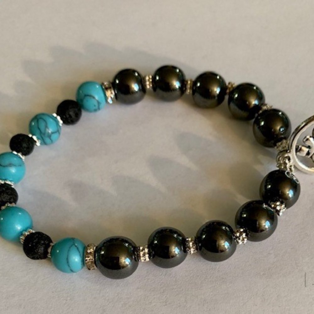 Turquoise and lava rock Bracelet